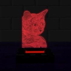 Imagem de Luminária Led 3D Gato Abajur 11
