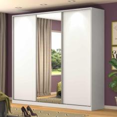 Imagem de Guarda Roupa Casal com Espelho 3 Portas de Correr RC3001 Linha Roupeir
