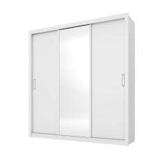 Imagem de Guarda Roupa De Casal 3 Portas Portugal c/ Espelho Branco - Mercado do