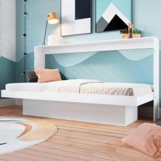 Imagem de Cama de Solteiro Latino Articulável com Mesa de Estudo Branco - Art In