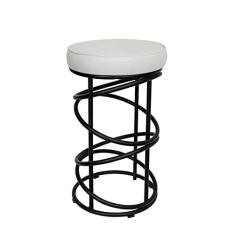 Imagem de Banqueta Para Cozinha com Almofada no Assento Londres Compoarte Preto/branco