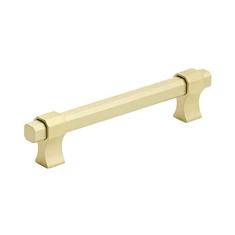 Imagem de Amerock | Puxador de armário | Ouro fosco | 128 mm de centro a centro | Remington | 1 pacote | Puxador de gaveta | Puxador de gaveta | Ferragens de armário