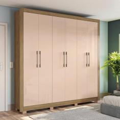 Imagem de Guarda Roupa Casal Kappesberg Com P s 6 Portas 2 Gavetas Nogu