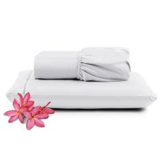 Imagem de Jogo De Lençol Primor Solteiro 2 Peças Percal 400 Fios Ponto Palito - Branco