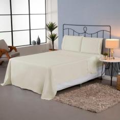 Imagem de Jogo De Lençol Liso Ponto Palito Completo 4 Peças Casal - Riffo Store