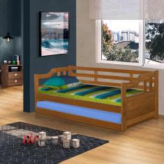 Imagem de Kit Box Colchao Paradiso+Base Luxo Casal Azul Estofama