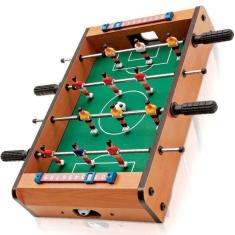 Imagem de Pebolim totó futebol de mesa 10x31x51cm 12 jogadores 2 bolas