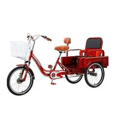 Imagem de Triciclo adulto ao ar livre 3 rodas triciclo bicicleta ajustável encosto bicicleta para piquenique, ciclismo, pedalada, compras, trabalho, homens e mulheres