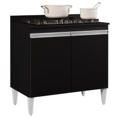 Imagem de Balcão Para Cooktop 80cm 2 Portas Flórida Preto