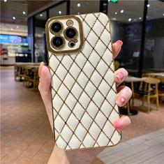 Imagem de Para iPhone 14 Pro Max Square Plating Frame Silicone Phone Case Para iPhone 13 12 11 X Xs Xr 7 8 Plus Lens Protective Cover,White Phone Case,For iPhone 14 Pro