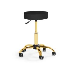 Imagem de Banqueta Mocho - Sem Encosto - Preto Dourado Brilho