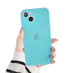 Imagem de Capa de telefone com resfriamento respirável e dissipação de calor para iPhone 13 12 11 Pro XS Max XR Mini 7 8 Plus SE2020 Capa de TPU macia em cor doce, azul celeste, para Iphone11Pro Max