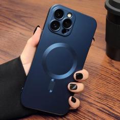 Imagem de Capa de proteção de lente capa de telefone de carregamento sem fio para iPhone 14 13 12 11 Pro Max capa protetora fosca magnética macia, azul, para iPhone 13Pro Max