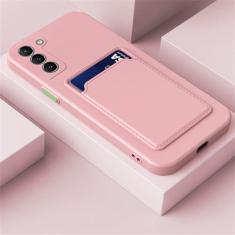 Imagem de Capa de silicone macio para Samsung Galaxy S23 Ultra S22 S21 S20 FE S10E Plus A34 A54 A53 5G S24 Ultra Holde Capa de telefone para cartão carteira, rosa, para Galaxy S20 FE