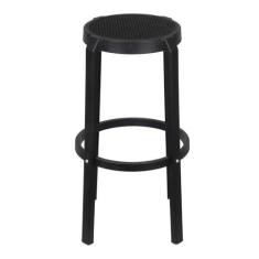 Imagem de Banqueta Fitz Alta com Assento Simulando Rattan Preto