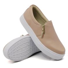 Imagem de Tênis Dk Uze Shoes Slip On Com Zíper Lateral Sola Leve Feminino-Feminino