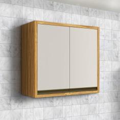 Imagem de Armário Aéreo de Cozinha 80cm 2 Portas 100% Mdf Barbados Espresso Móveis Amêndoa/Off White