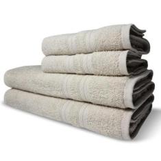 Imagem de Jogo de Toalhas Itália Soft 4 Pçs - 2 Banho e 2 Rosto 430g/m² 100% Alg