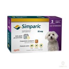 Imagem de Antipulgas Zoetis Simparic 10mg para Cães 2.6 a 5Kg - 3 Comprimidos