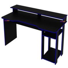 Imagem de Mesa Gamer ME4153 Preto/Azul Casa Chick