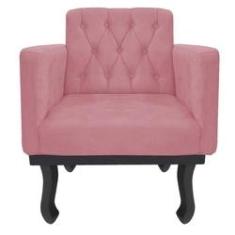 Imagem de Kit 2 Poltronas Classic Pés Luís Xv Suede  Bebê