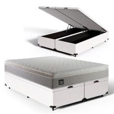 Imagem de Cama Box Baú + Colchão Queen Strong D45 One Face 158X198x54cm Branco -