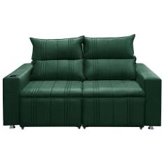 Imagem de Sofá 2 Lugares Retrátil E Reclinável Madri 1,50m C/molas - Veludo Verde