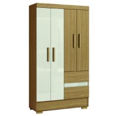 Imagem de Guarda Roupas Solteiro 4 Portas 2 Gavetas Atacama / Off White Coimbra