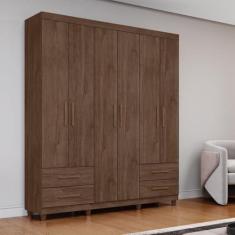 Imagem de Guarda Roupa Casal 6 Portas 4 Gavetas Califórnia Cacau