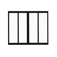 Imagem de Janela de Alumínio 100x200cm 4 Folhas Fortline Atlântica Preto