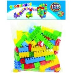 Imagem de Blocos De Montar Brinquedo Didático Infantil 128 Peças