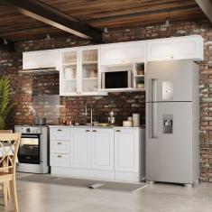 Imagem de Cozinha Compacta 7 Peças Emily Espresso Móveis Branco/Calcare