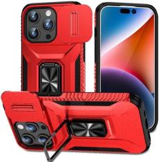 Imagem de Hitaoyou Capa para iPhone 15 Pro Max, capa para iPhone 15 Pro Max com capa para câmera e suporte, grau militar, à prova de choque, com suporte magnético para carro para iPhone 15 Pro Max de 6,7