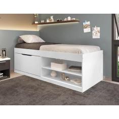 Imagem de Cama Box Sapateira Solteiro Vanessa 0,88 Branco - Framar Móveis