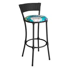 Imagem de Banqueta Alta Forts com Encosto Aço Carbono e Fibra Sintética