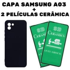Imagem de Capa Capinha Aveludada + 2 Películas Cerâmica Celular Samsung Galaxy A
