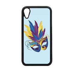 Imagem de Capa Blue Feather Head Happy Carnival of Venice para iPhone XR para proteção de telefone Apple
