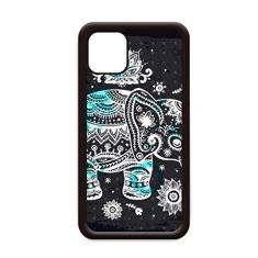 Imagem de Capa Nation Elephant Flower Black Blue Animal para iPhone 12 Pro Max para Apple Mini Mobile Case