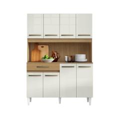 Imagem de Armário De Cozinha Compacta 8 Portas Cosina 120cm Off White