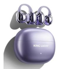 Imagem de Fones de ouvido com clipe King Lucky i121 Open Ear Bluetooth 5.4 roxos