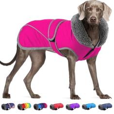 Imagem de Dogcheer Casaco para cães, impermeável, casaco de inverno para cães de Natal com orifício para trela, jaqueta de neve ajustável refletiva para cães, roupa de neve, aconchegante, para animais de