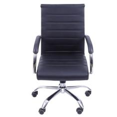 Imagem de Cadeira para Escritório com Rodízio Florença OR Design Preto/Cromado
