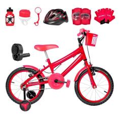 Imagem de Bicicleta Infantil Aro 16 Alumínio Kit Premium Vermelha