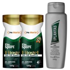 Imagem de Kit Massagem para Alívio da Dor: 2 Gel FitoSport Fitogel  + 1 Gel 7 Pl