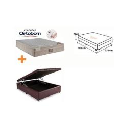 Imagem de Conjunto Colchão Ortobom Airtech Molas Ensacadas c/ Cama Box Baú Jadma
