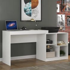 Imagem de Escrivaninha 160cm Multifuncional 4 Nichos HO-2904 Hecol Móveis Branco TX