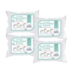 Imagem de Kit com 4 Travesseiros de Penas e Plumas - 12cm - Daune