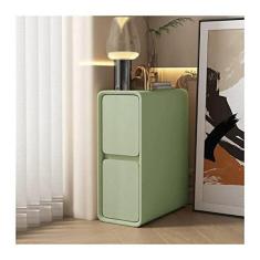 Imagem de Mesa de cabeceira ultra estreita, mesa de cabeceira de madeira com economia de espaço, mesa lateral, armário de cabeceira para sala de estar, quarto, escritório, totalmente montado, moldura de