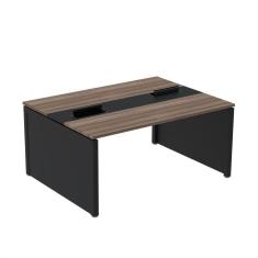 Imagem de Mesa de Plataforma Dupla para 2 Pessoas Corporativa 110x120/2p Walnut/Preto