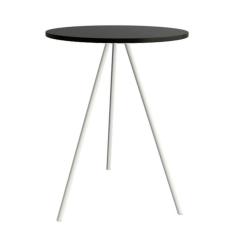 Imagem de Mesa Lateral Gabriela Branca Tampo De Madeira Preto